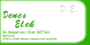 denes elek business card